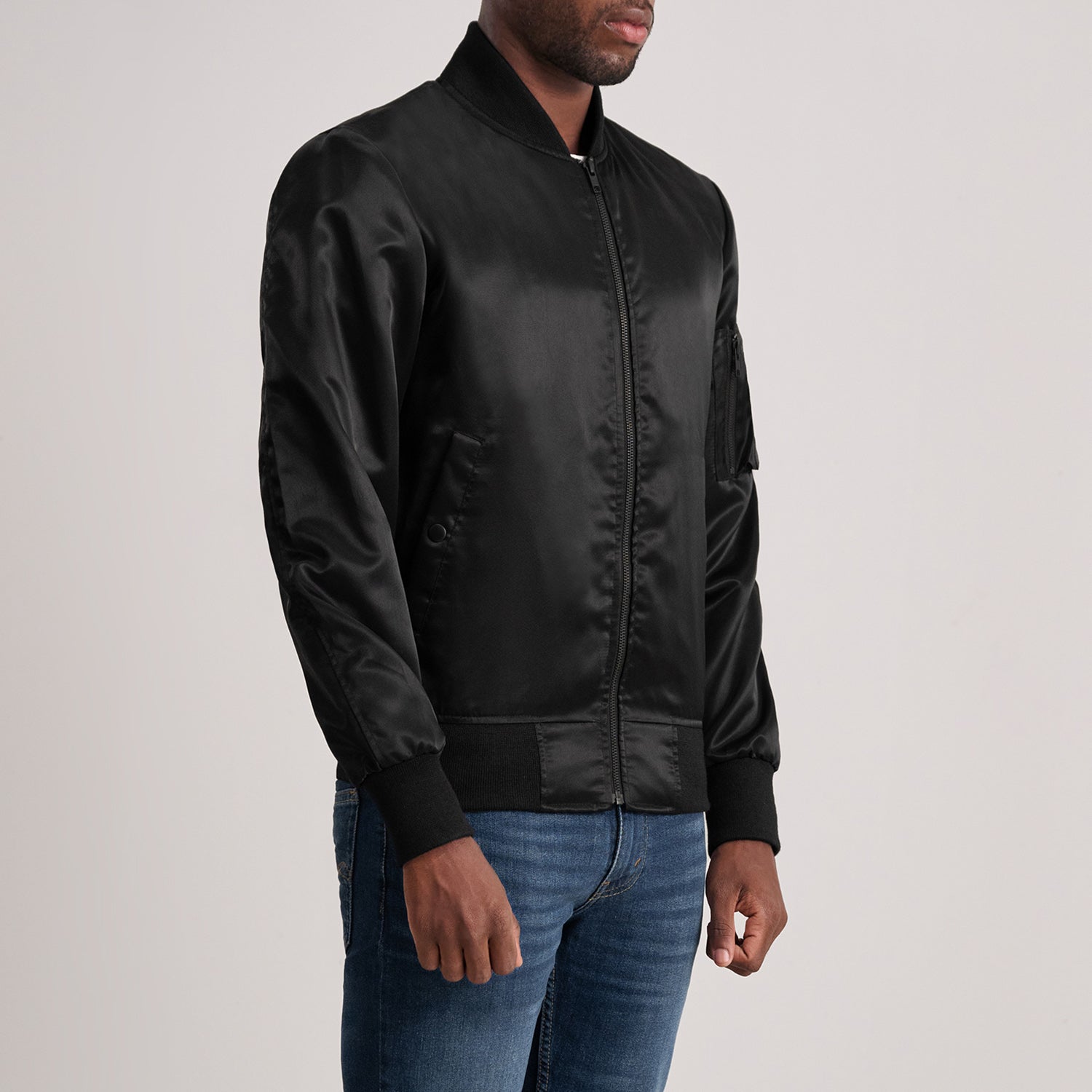 Quinton MA-1 Black Bomber Jacket by Dash Racegear - men Jacket view 2