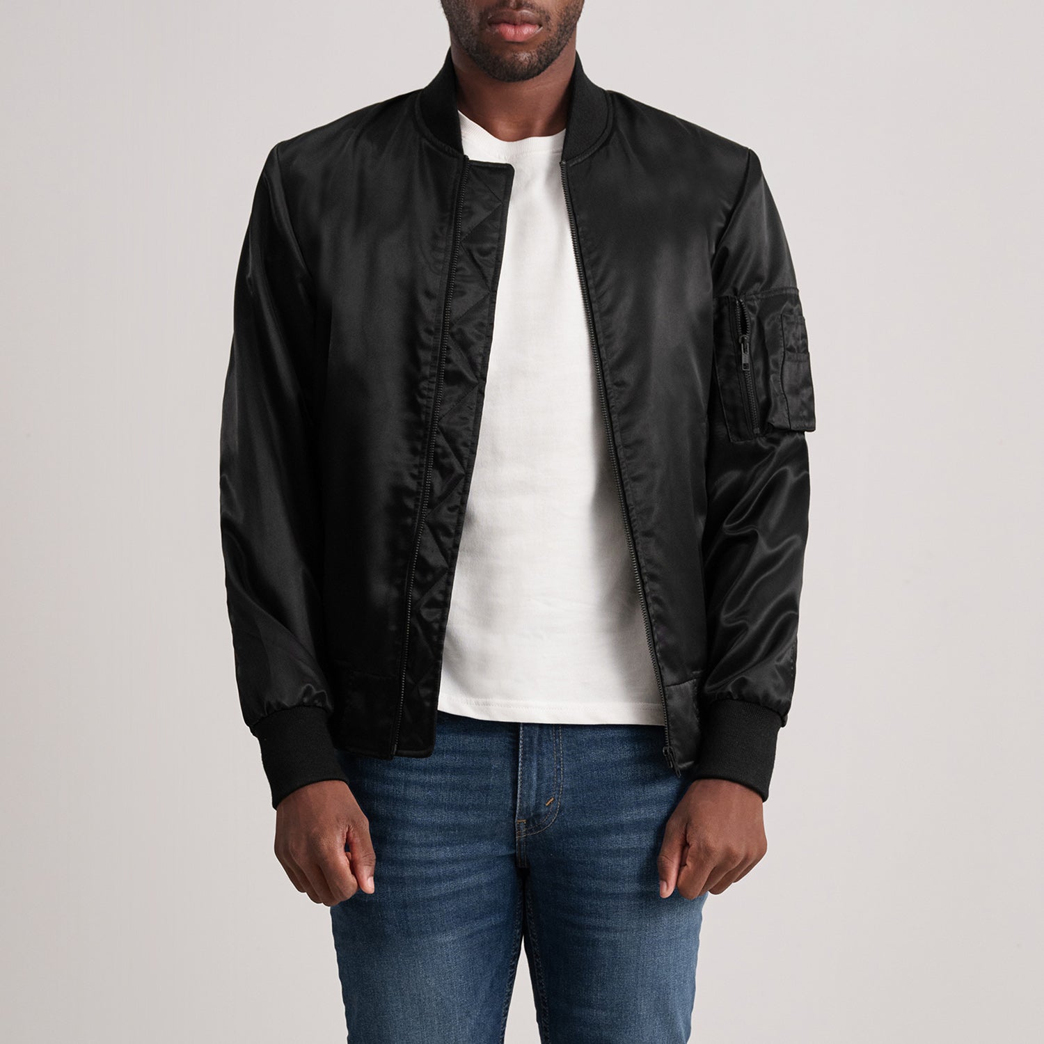 Quinton MA-1 Black Bomber Jacket by Dash Racegear - men Jacket view 3