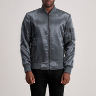 Quinton MA-1 Grey Bomber Jacket by Dash Racegear - men Jacket view 1