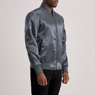 Quinton MA-1 Grey Bomber Jacket by Dash Racegear - men Jacket view 2
