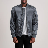Quinton MA-1 Grey Bomber Jacket by Dash Racegear - men Jacket view 3