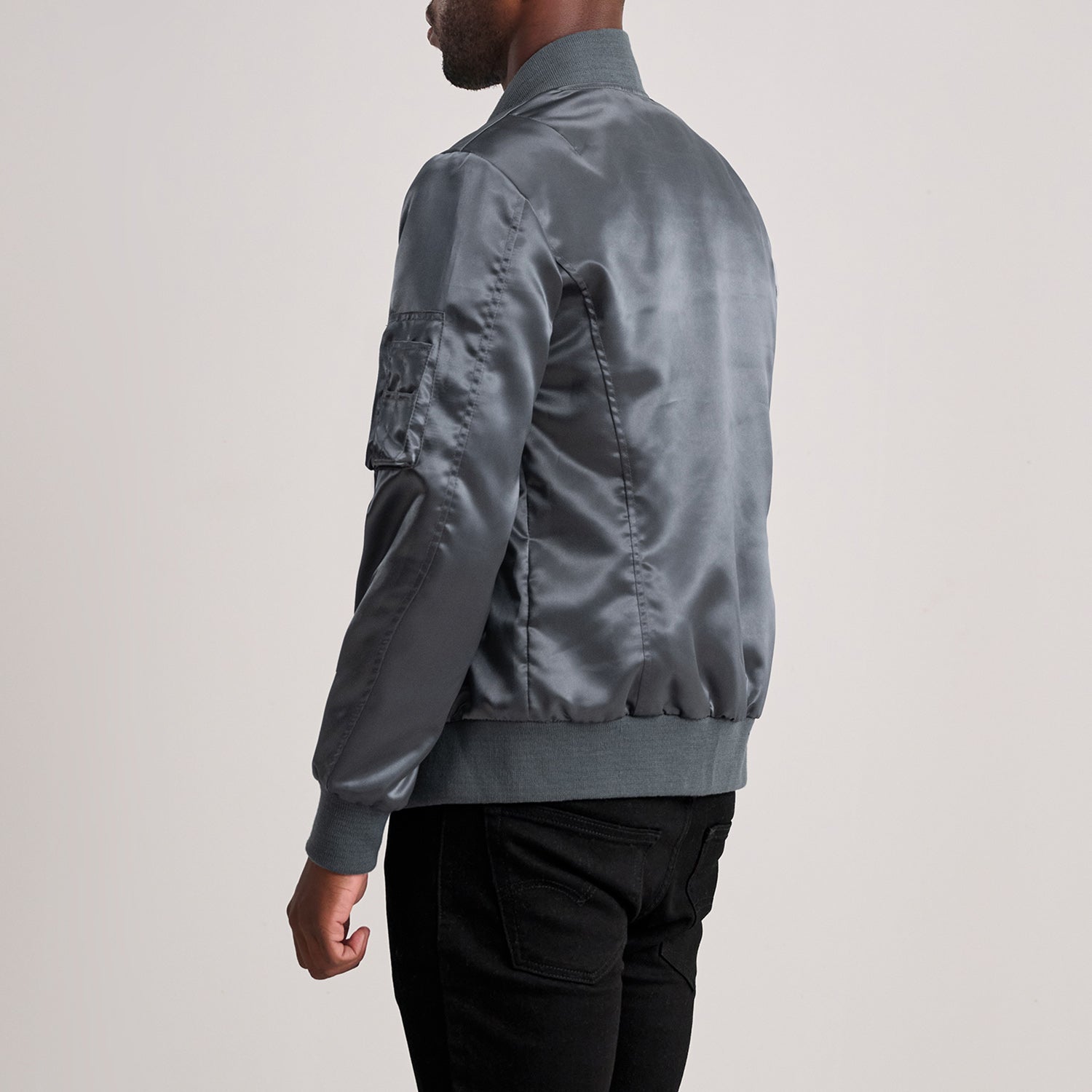 Quinton MA-1 Grey Bomber Jacket by Dash Racegear - men Jacket view 5