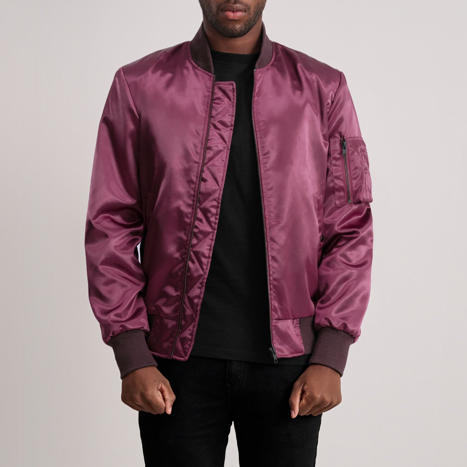 Quinton MA-1 Maroon Bomber Jacket by Dash Racegear - men Jacket view 3