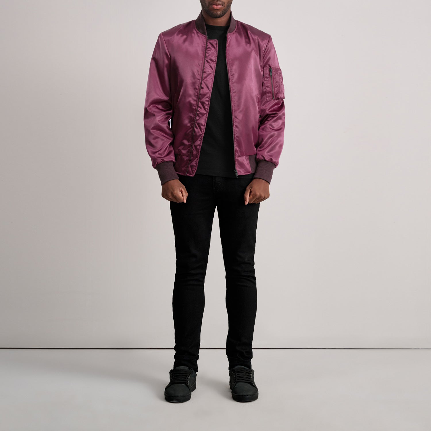 Quinton MA-1 Maroon Bomber Jacket by Dash Racegear - men Jacket view 4