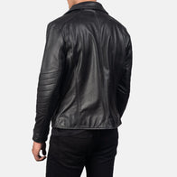 Raiden Black Leather Biker Jacket by Dash Racegear - men Jacket view 5