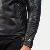 Raiden Black Leather Biker Jacket by Dash Racegear - men Jacket view 6