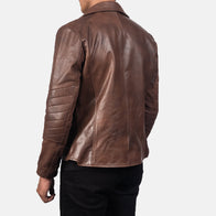 Raiden Brown Leather Biker Jacket by Dash Racegear - men Jacket view 5