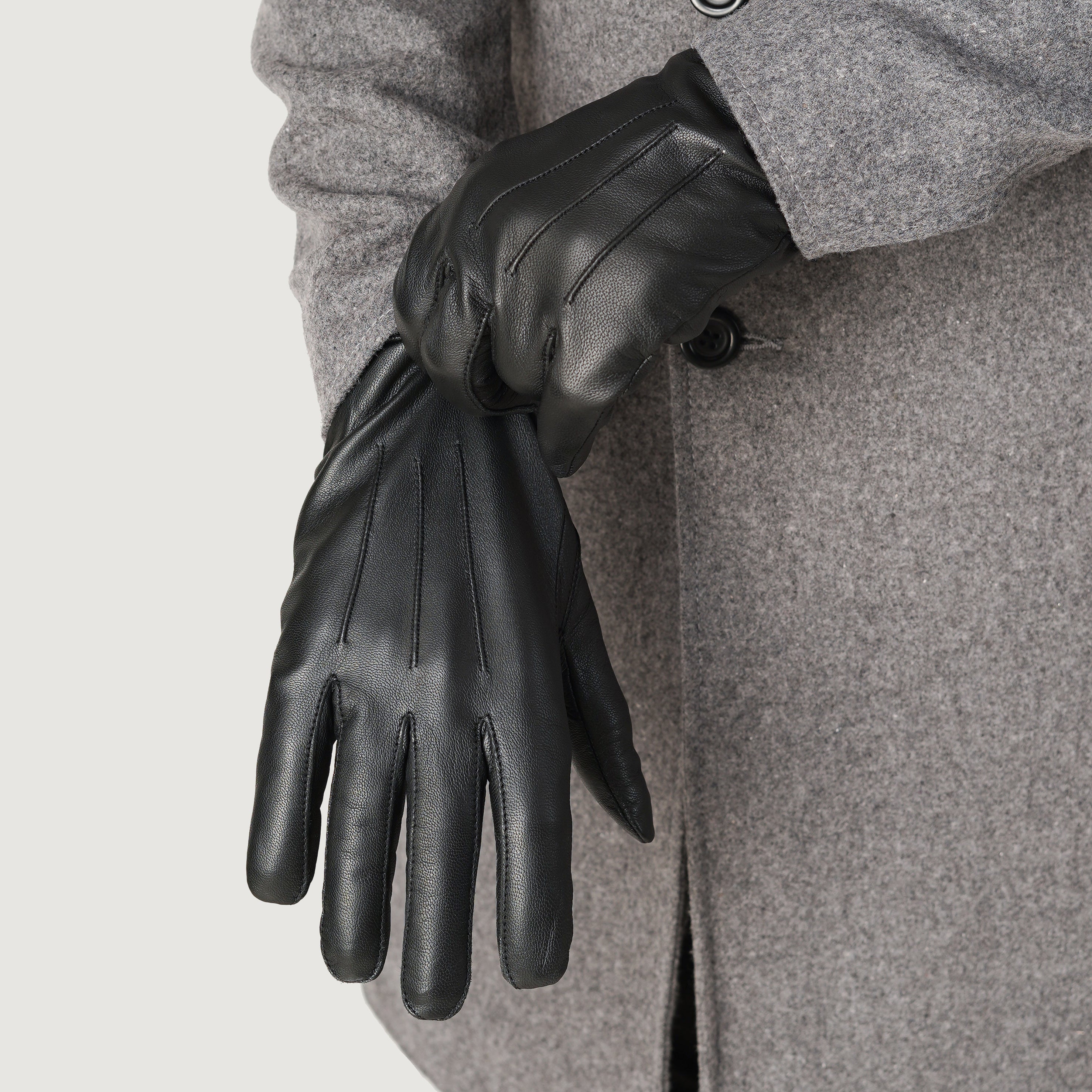 Ralph Black Leather Dress Gloves by Dash Racegear - men Leather Accessories view 4