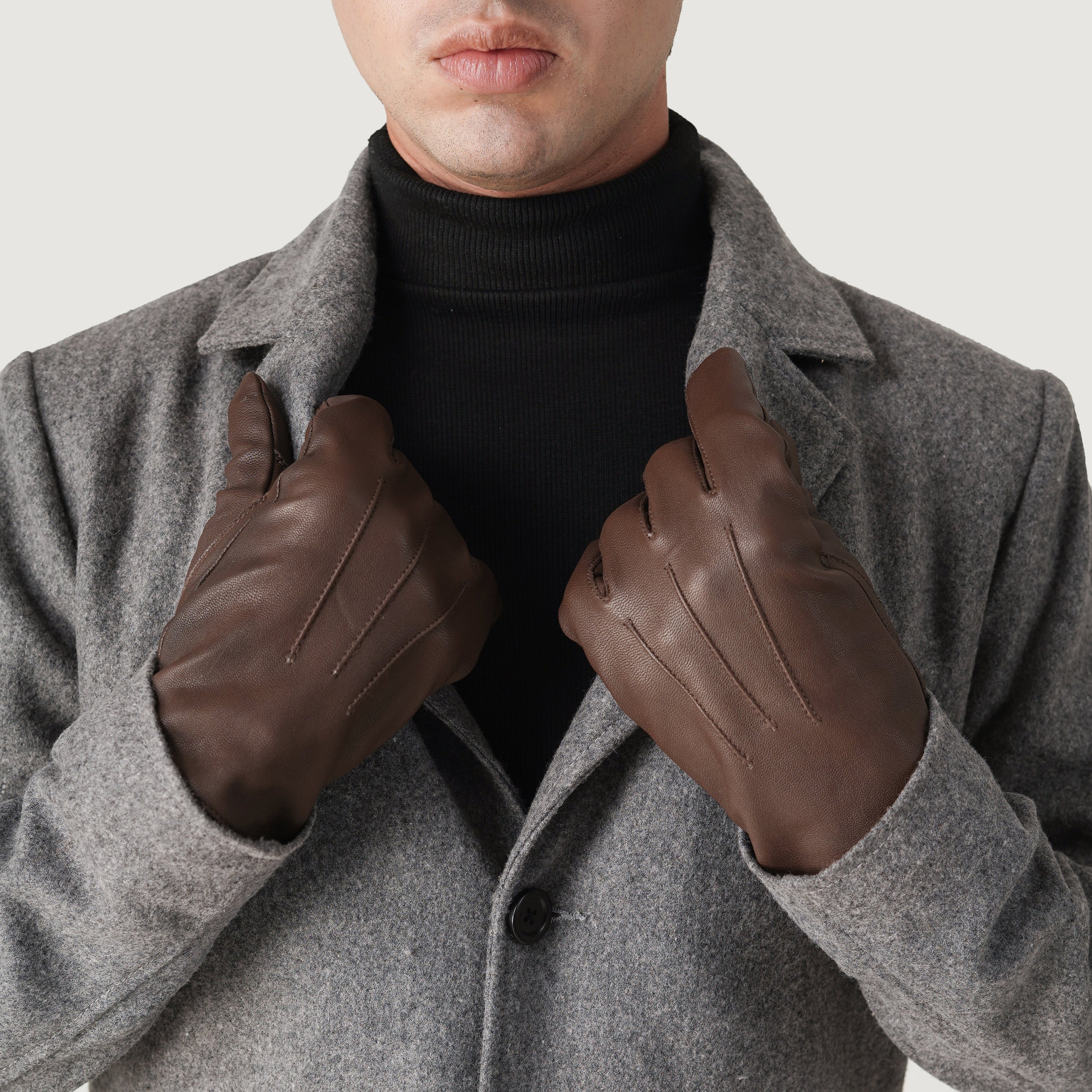 Ralph Brown Leather Dress Gloves by Dash Racegear - men Leather Accessories view 5