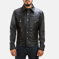 Ranchson Black Leather Shirt by Dash Racegear - men Jacket view 2