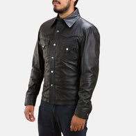 Ranchson Black Leather Shirt by Dash Racegear - men Jacket view 3
