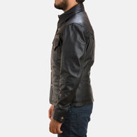 Ranchson Black Leather Shirt by Dash Racegear - men Jacket view 4