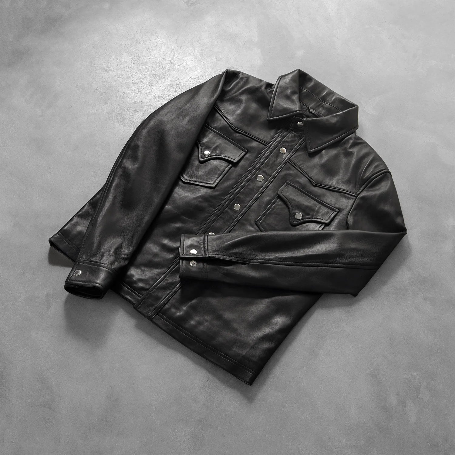 Ranchson Black Leather Shirt by Dash Racegear - men Jacket view 6