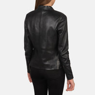 Rave Black Leather Biker Jacket by Dash Racegear - women Jacket view 5
