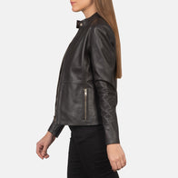 Rave Brown Leather Biker Jacket by Dash Racegear - women Jacket view 5