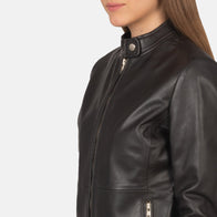 Rave Brown Leather Biker Jacket by Dash Racegear - women Jacket view 6