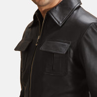 Raven Black Leather Jacket by Dash Racegear - men Jacket view 4