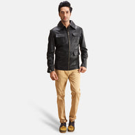 Raven Black Leather Jacket by Dash Racegear - men Jacket view 5