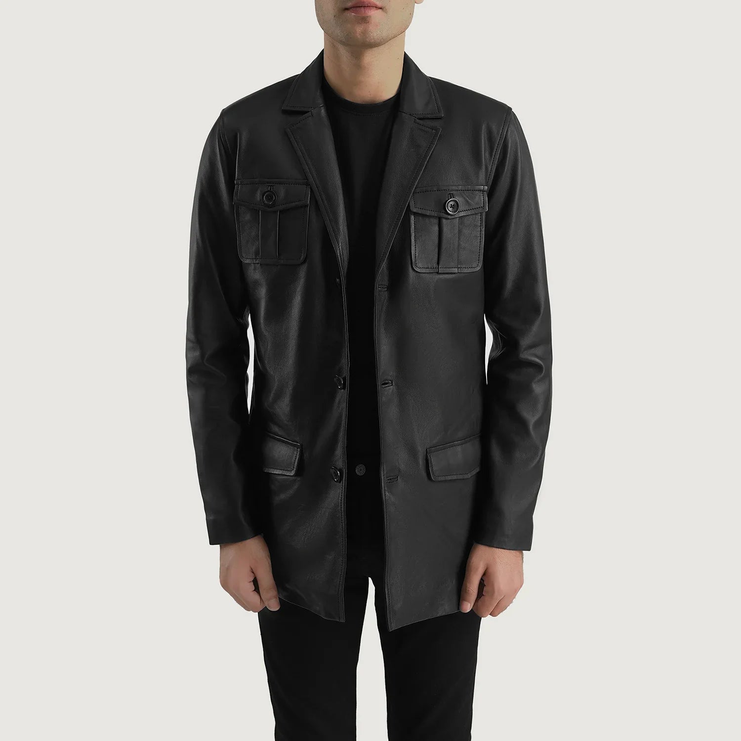 Ray Cutler Black Leather Blazer by Dash Racegear - men Jacket view 1