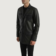 Ray Cutler Black Leather Blazer by Dash Racegear - men Jacket view 2