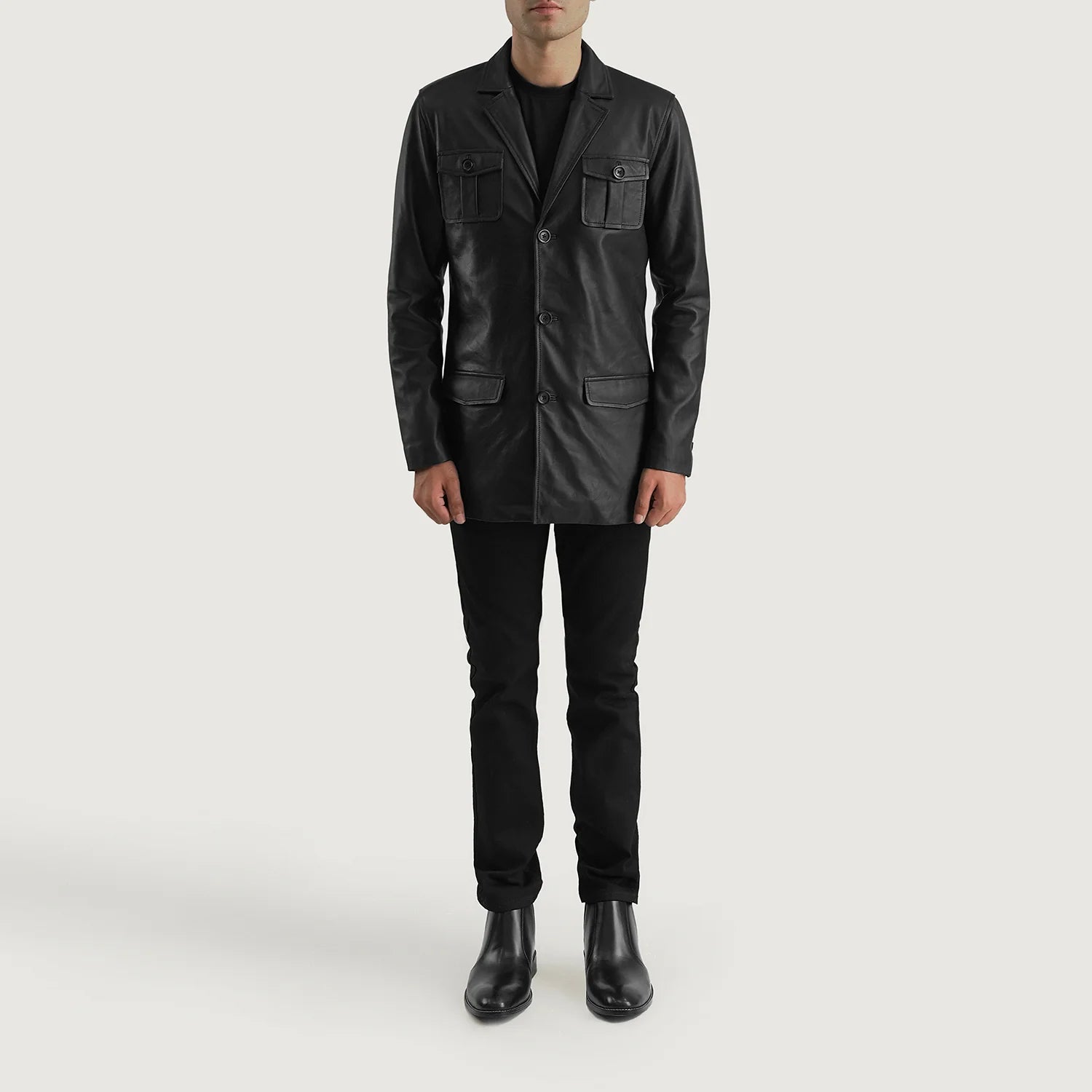 Ray Cutler Black Leather Blazer by Dash Racegear - men Jacket view 3
