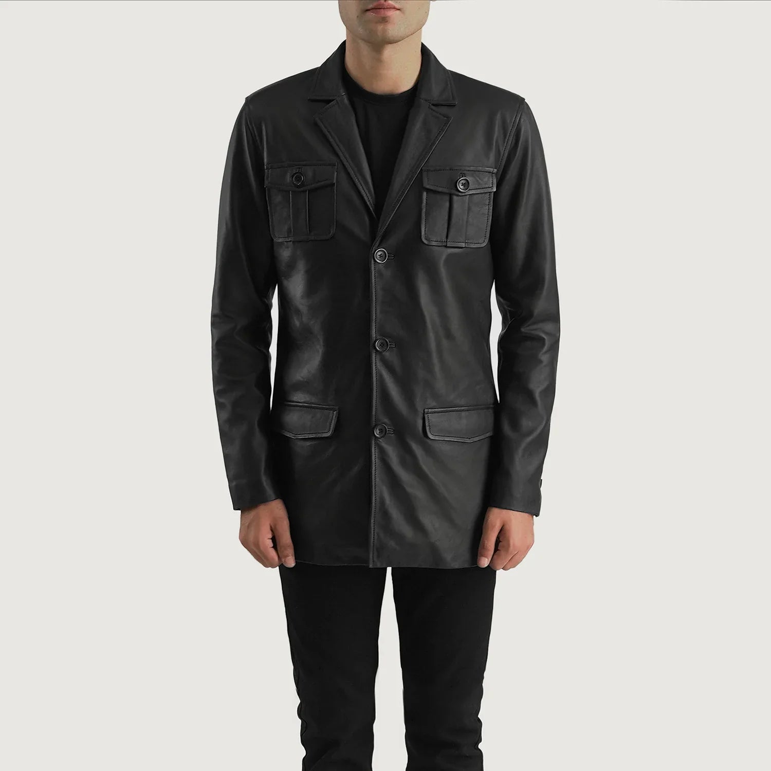Ray Cutler Black Leather Blazer by Dash Racegear - men Jacket view 4