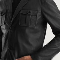 Ray Cutler Black Leather Blazer by Dash Racegear - men Jacket view 6