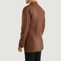 Ray Cutler Brown Leather Blazer by Dash Racegear - men Jacket view 5