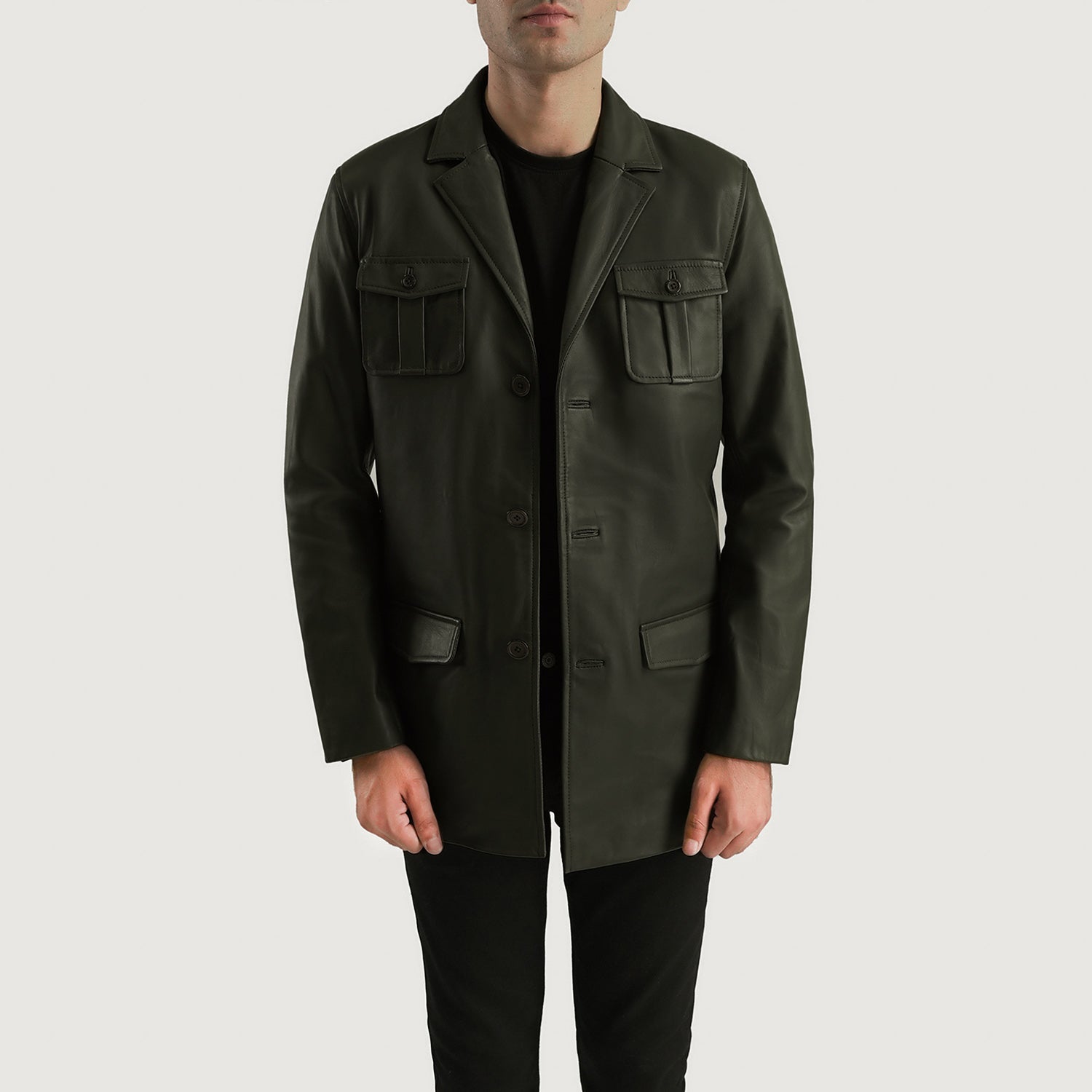 Ray Cutler Green Leather Blazer by Dash Racegear - men Jacket view 1