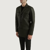 Ray Cutler Green Leather Blazer by Dash Racegear - men Jacket view 2