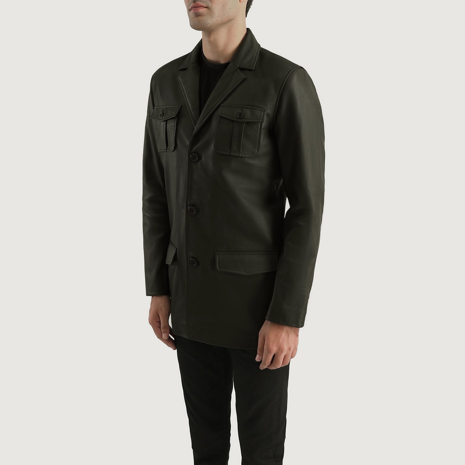 Ray Cutler Green Leather Blazer by Dash Racegear - men Jacket view 2