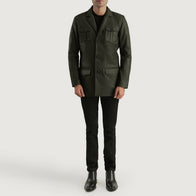 Ray Cutler Green Leather Blazer by Dash Racegear - men Jacket view 3