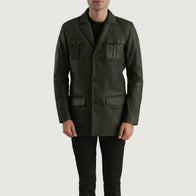 Ray Cutler Green Leather Blazer by Dash Racegear - men Jacket view 4