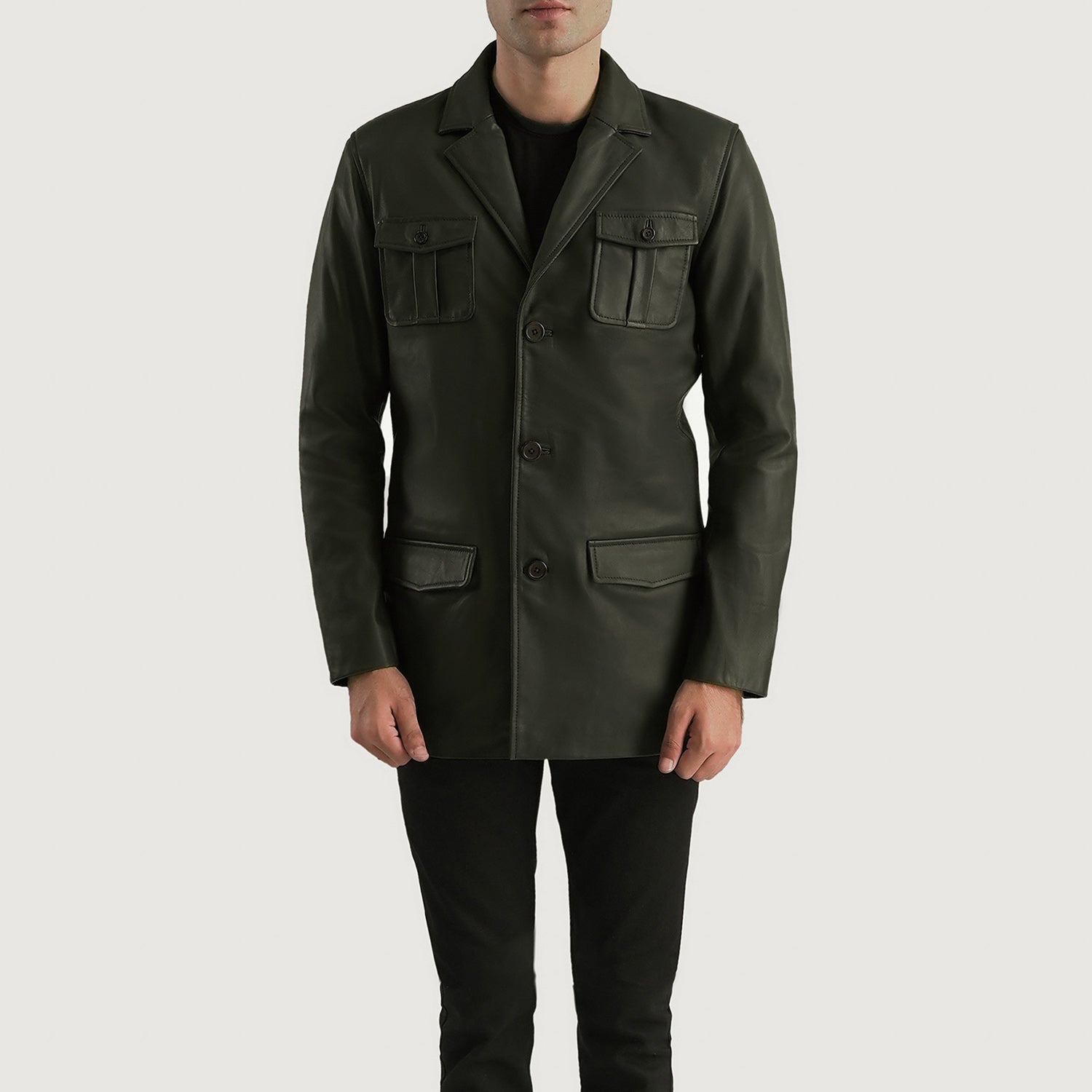 Ray Cutler Green Leather Blazer by Dash Racegear - men Jacket view 4