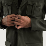 Ray Cutler Green Leather Blazer by Dash Racegear - men Jacket view 6