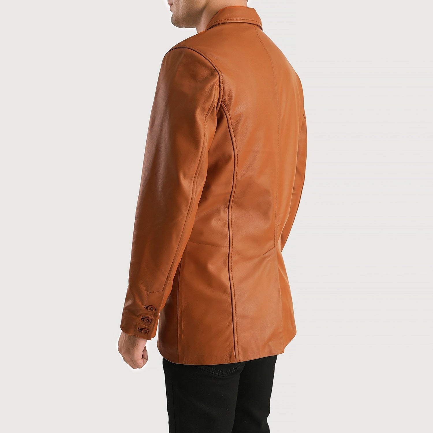 Ray Cutler Tan Brown Leather Blazer by Dash Racegear - men Jacket view 5