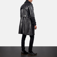 Royson Black Leather Duster Coat by Dash Racegear - men Jacket view 3