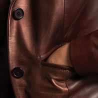 Ruby Metallic Maroon Leather Blazer by Dash Racegear - unisex Jacket view 5