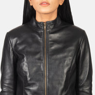 Rumella Black Leather Biker Jacket by Dash Racegear - women Jacket view 6