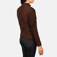 Rumella Mocha Suede Biker Jacket by Dash Racegear - women Jacket view 5