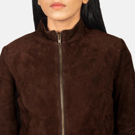 Rumella Mocha Suede Biker Jacket by Dash Racegear - women Jacket view 6