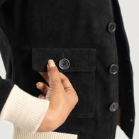 Sasha A1 Black Suede Bomber Jacket by Dash Racegear - women Jacket view 6