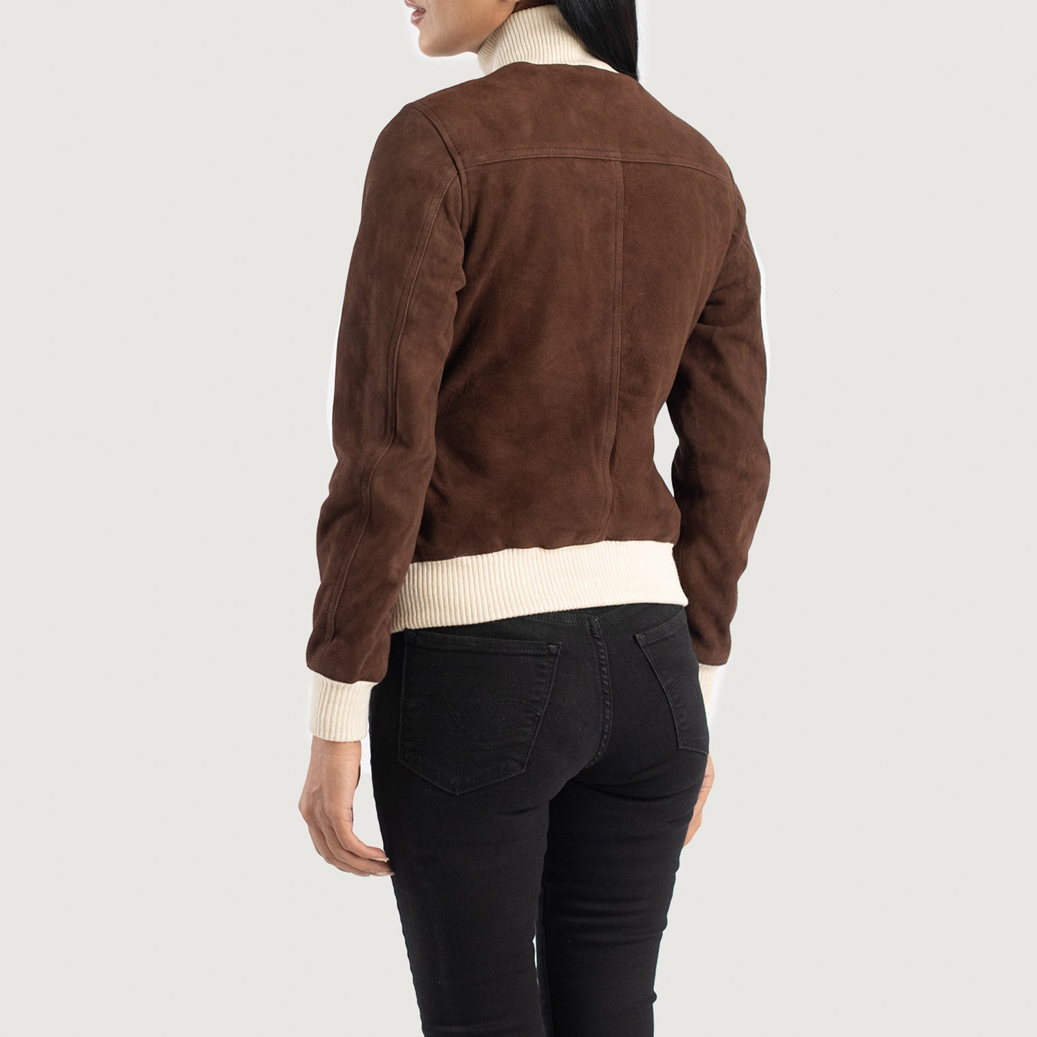 Sasha A1 Mocha Suede Bomber Jacket by Dash Racegear - women Jacket view 5