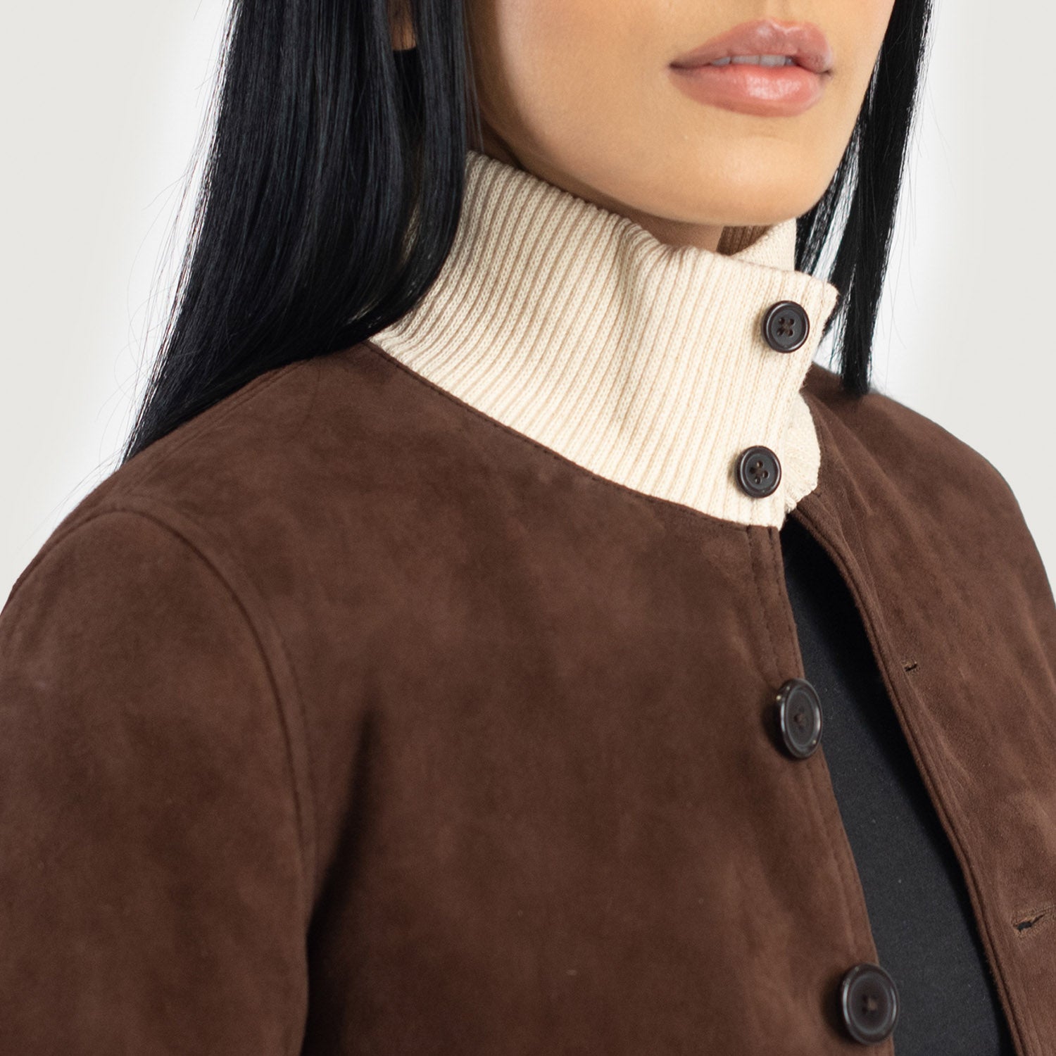 Sasha A1 Mocha Suede Bomber Jacket by Dash Racegear - women Jacket view 6