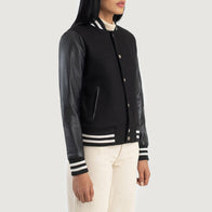 Savant Black Hybrid Varsity Jacket by Dash Racegear - women Jacket view 2