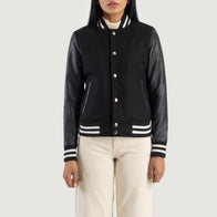 Savant Black Hybrid Varsity Jacket by Dash Racegear - women Jacket view 4