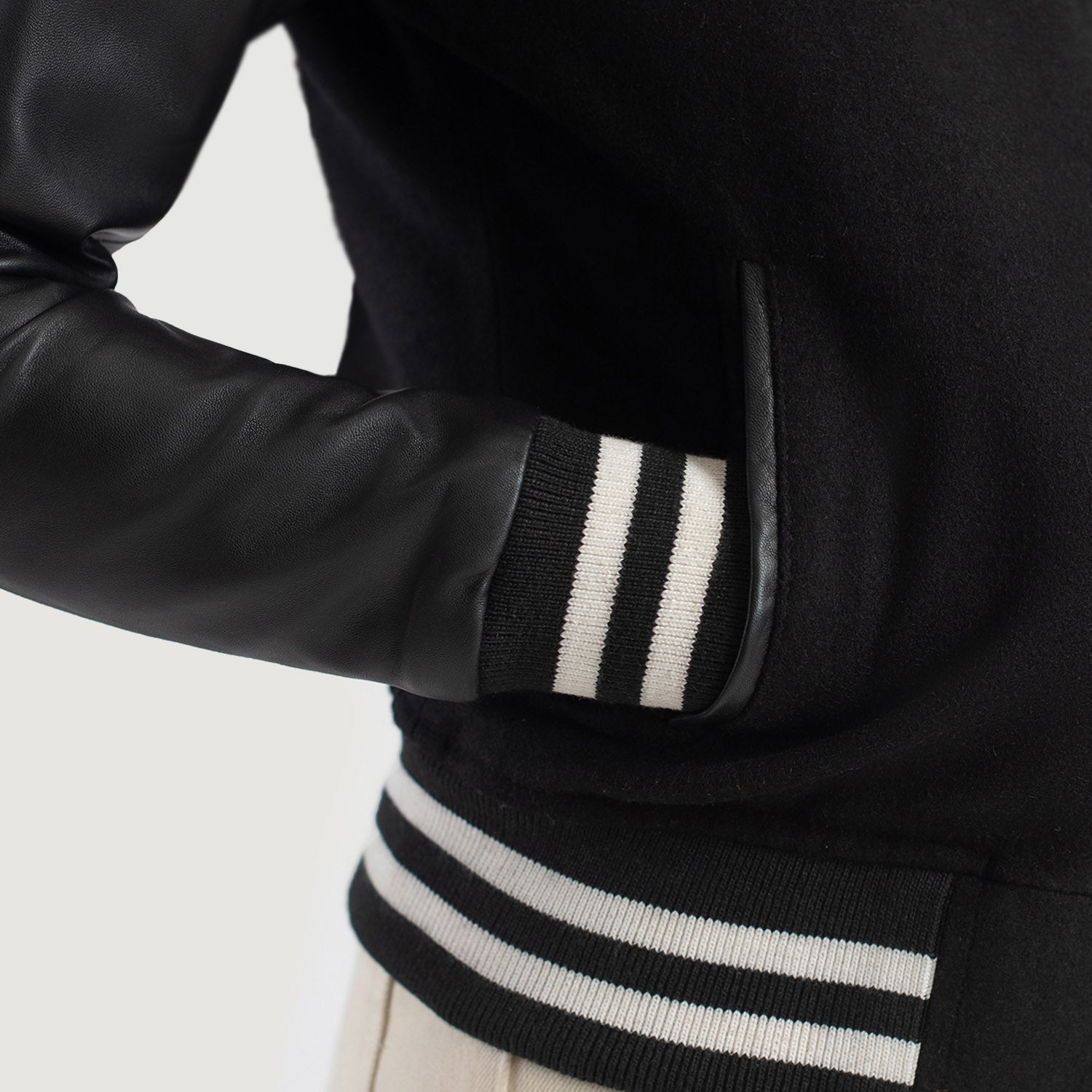 Savant Black Hybrid Varsity Jacket by Dash Racegear - women Jacket view 6