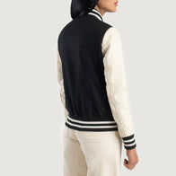 Savant Black & White Hybrid Varsity Jacket by Dash Racegear - women Jacket view 5