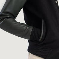 Savant Green & Black Hybrid Varsity Jacket by Dash Racegear - women Jacket view 6