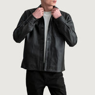 Scout Black Leather Shirt by Dash Racegear - men Jacket view 1